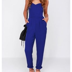 NWOT Lulus royal blue steapless jumpsuit
